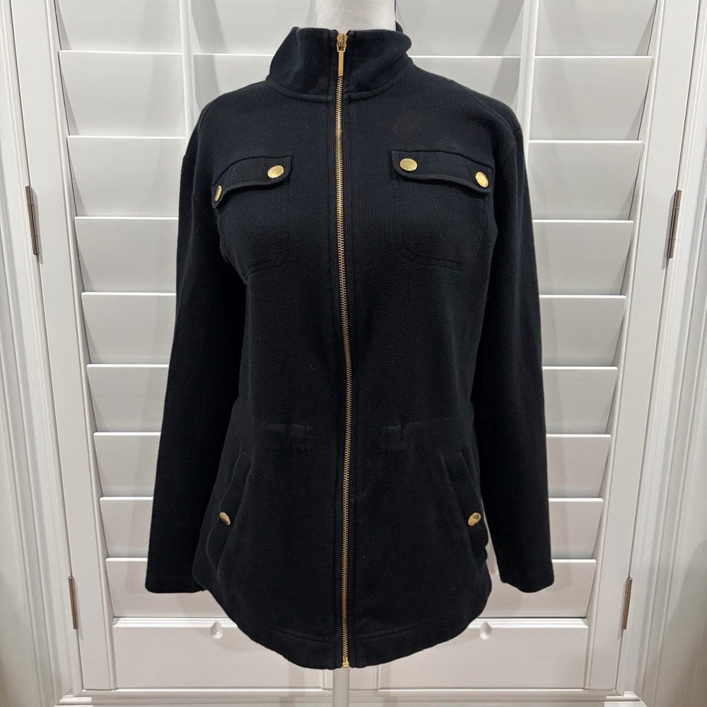 LRL zip-up sweater with flaw